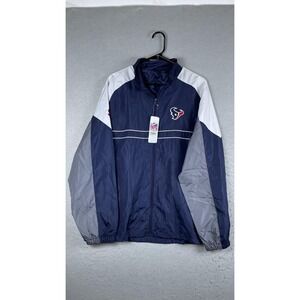 Houston Texans Jacket Mens Large Navy Blue NFL Football Dunbrooke Windbreaker